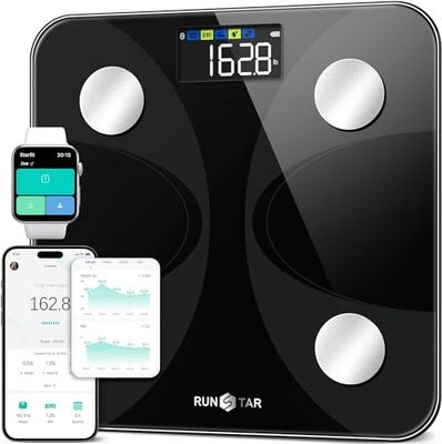 Scale for Body Weight and Fat Percentage, RunSTAR Digital Accurate Bathroom Smart Scale with Large Display, FSAHSA Eligible 13 Body Composition Analyzer Sync App