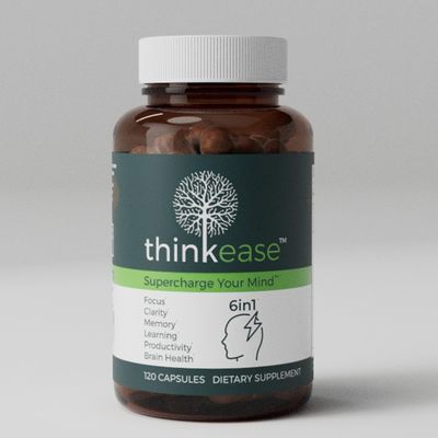 ThinkEase Brain Supplement 120 Capsules Memory, Mental Clarity, Focus, Cognitive Performance Nootropic Supplement with L-Theanine, Acetyl L-Carnitine, Phosphatidylserine, Lions Mane More