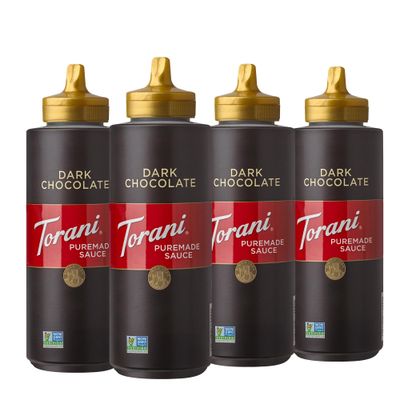 Torani Puremade Sauce, Dark Chocolate, 16.5 Ounces Pack of 4