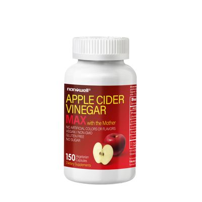 NANOWELL Apple Cider Vinegar Max with The Mother - Detox Wellness Supplement with 1,800 mg Proprietary Blend with Ceylon Cinnamon, Ginger Cayenne - 150 Capsules, 50 Day Supply