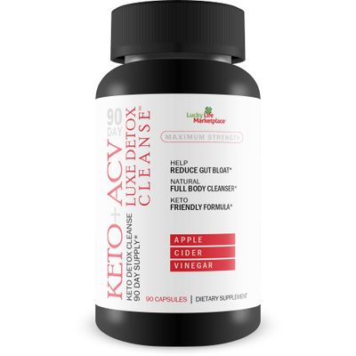 90 Day Keto Acv Luxe Detox Cleanse - Psyllium Keto Detox Cleanse 90 Day Supply - Help Reduce Gut Bloat Belly Size - Full Body Cleanser - Premium Keto Acv Luxe Cleanse Keto Lux