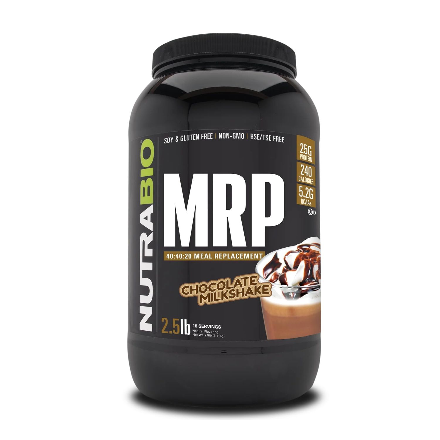 NutraBio MRP - Complete Meal Replacement Protein Powder, 2.5lbs - Chocolate