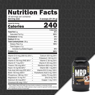 NutraBio MRP - Complete Meal Replacement Protein Powder, 2.5lbs - Chocolate