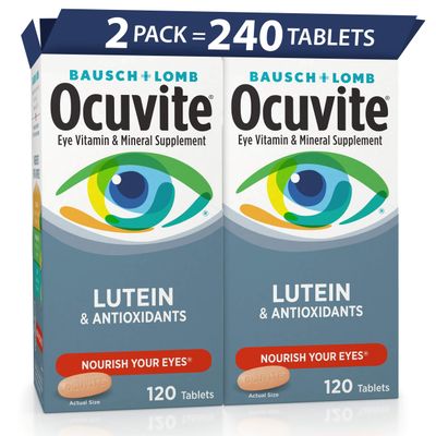 Bausch Lomb Ocuvite Eye Vitamin and Mineral Supplement with Lutein,120 Count - Pack of 2