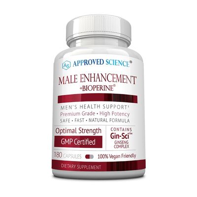 Approved Science Male Enhancement - Boost Performance and Increase Drive - 180 Vegan Friendly Capsules 1 Bottle