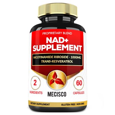 Mecisco 2in1 NAD Supplement with Nicotinamide Riboside Resveratrol - 60 Capsules for 30 Days