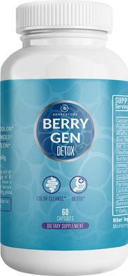 Berry Gen: Detox Herbal Supplement with Probiotics, Aloe Vera, Psyllium Husk, and Parsley - 60 Capsules - Natural Formula - Supports Digestive System - Made in The USA