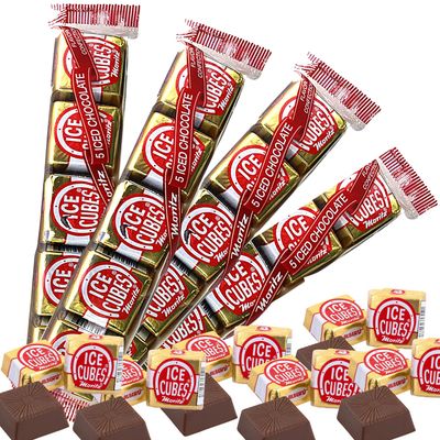 Needzo Milk Foil Chocolate Squares Ice Cube Shaped Chocolates Bundle, Individually Wrapped Holiday Cocoa Treats, Pack of 4, 5 Cubes Each