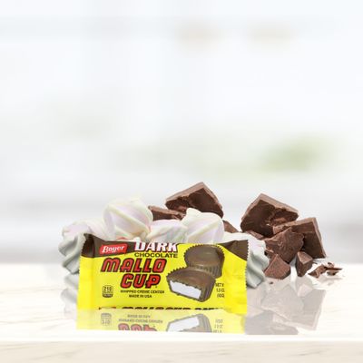 Sweetzo - Boyer Dark Chocolate Mallo Cup with Marshmallow Filling with Swirl Sticker, Party Favor Treats, 2 Cups per Sleeve, 1.5 Ounces Pack of 3
