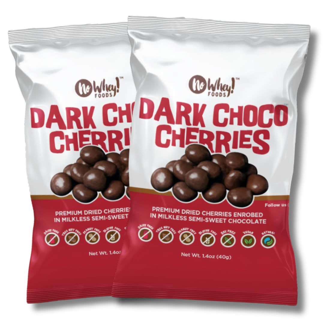 Chocolate Cherries 2 Pack Allergy Friendly And Vegan Valentines Day Chocolate Dairy Free, Nut Free, Soy Free, Gluten Free by No Whey Foods
