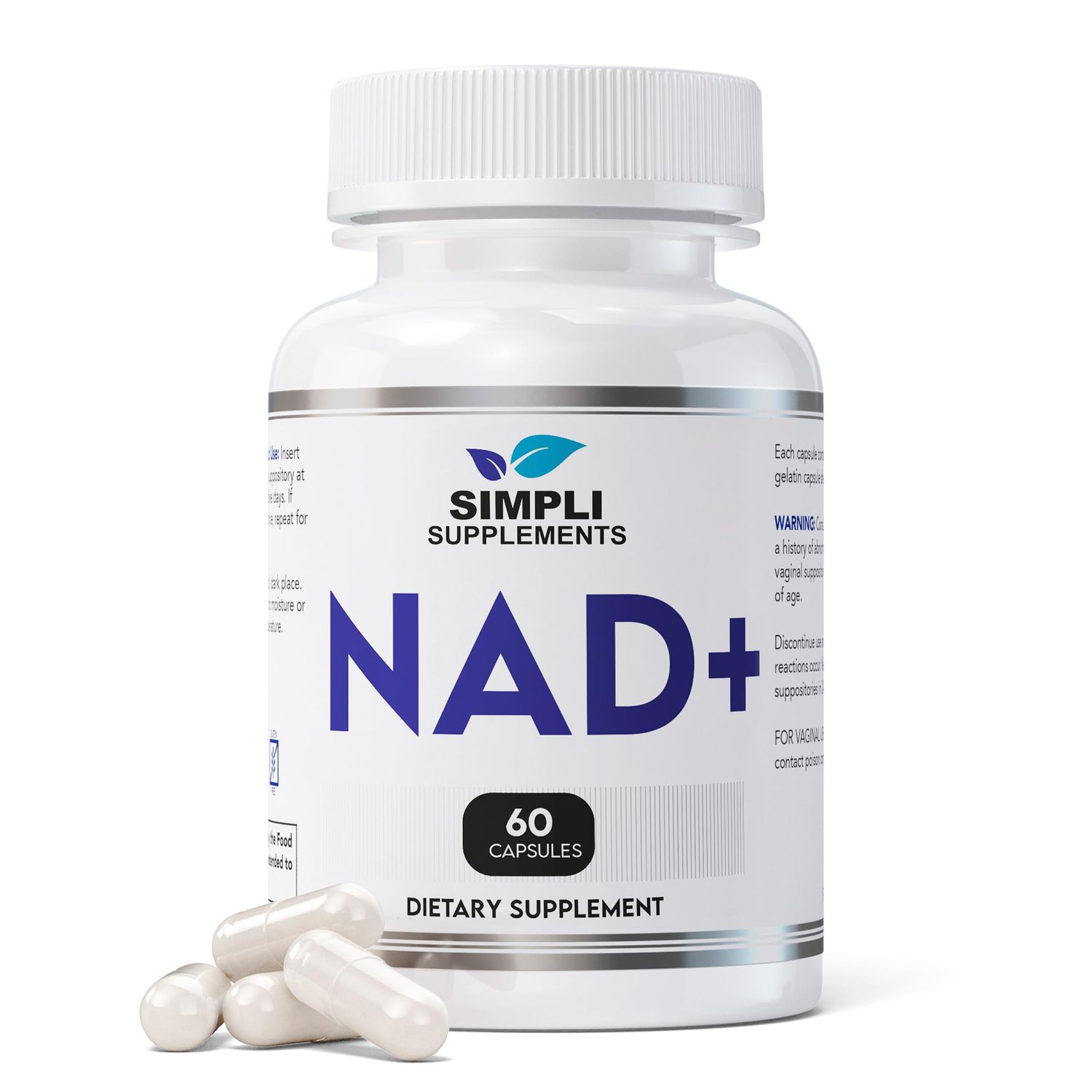 NAD Supplement for Anti-Aging and Cell Regeneration NAD Booster 500mg Per Serving NMN Supplement Alternative Similar to Nicotinamide Riboside 60 Capsules 30 Day Supply