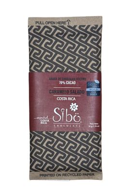 Sib Salted Caramel Dark Chocolate Bar - 70 Costa Rican Premium Cacao - International Chocolate Award Silver Winner 2024 - Gourmet Artisan Chocolate - 1.76 oz