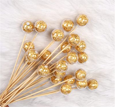 UXOWOXU 20PCS Small Clear Chocolate Round Box Holder With Bamboo Sticks for Chocolate Arrangements