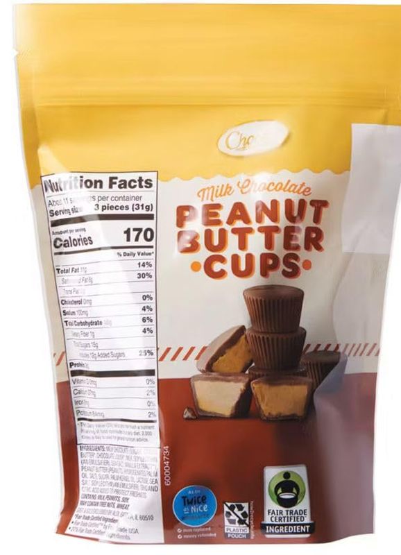 Peanut Butter Cups, 12oz Bag - Milk Chocolate PB Choceur Bites, Snack Snacking Sweet Food Gift Treat