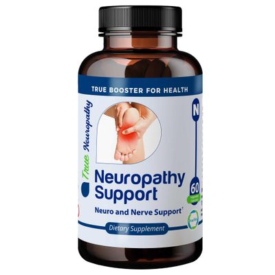 TRUEMED Neuropathy Support Neuro and Nerve Health Supplement with Vitamin D3, B6, B12, Acetyl-L-Carnitine, Alpha-Lipoic Acid, and Benfotiamine Supports Feet Nerve Function 60 Vegetable Capsules