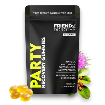 Party Recovery Gummies - Detox, Hydration Energy Boost with Electrolytes Matcha - Reduce Brain Fog Support Mood - 60 Gummies per Pack