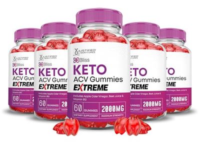 5 Pack Bliss Keto ACV Gummies Extreme 2000MG Bliss Keto Gummies Apple Cider Vinegar Formulated with Pomegranate Beet Juice Powder B12 Vegan Non GMO 300 Gummys