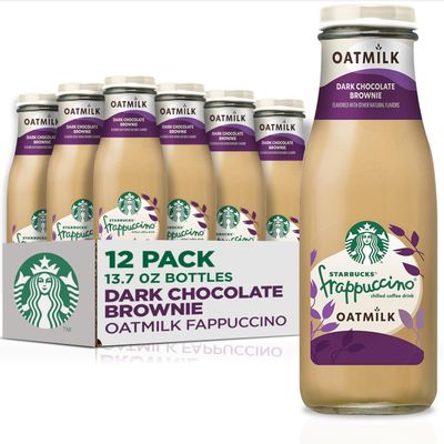 Starbucks Oatmilk Frappuccino, Coffee Drink, Dark Chocolate Brownie Oat Milk, 13.7 fl oz Bottles, Iced Coffee Pack of 12