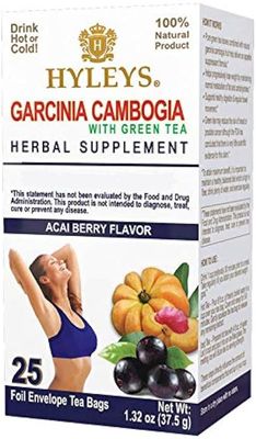 HYLEYS Tea Garcinia Cambogia Green Tea with Acai Berry Flavor - 25 Tea Bags