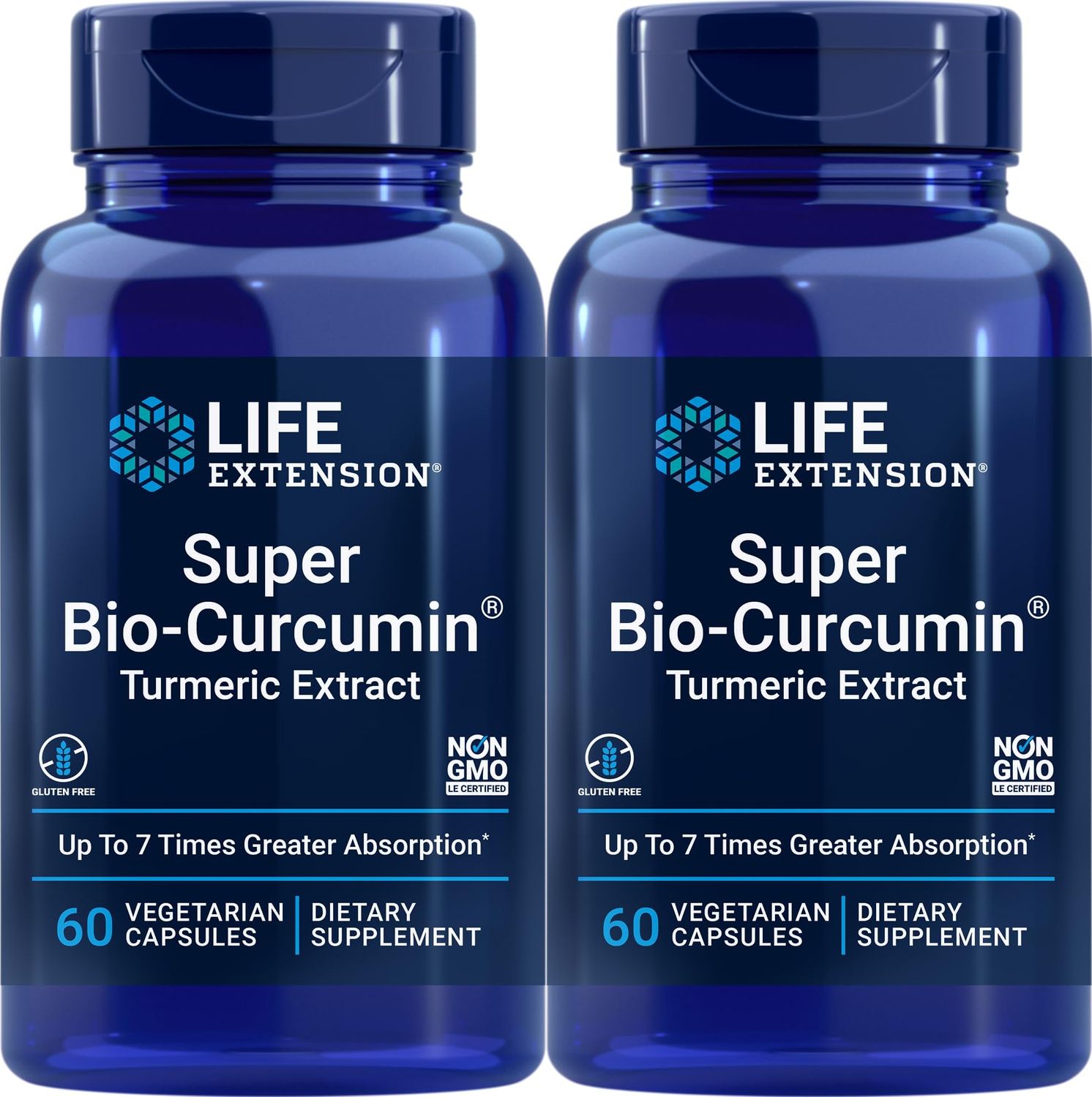 Life Extension Super Bio-Curcumin Turmeric Extract 400 mg, 60 Vegetarian Capsules Pack of 2