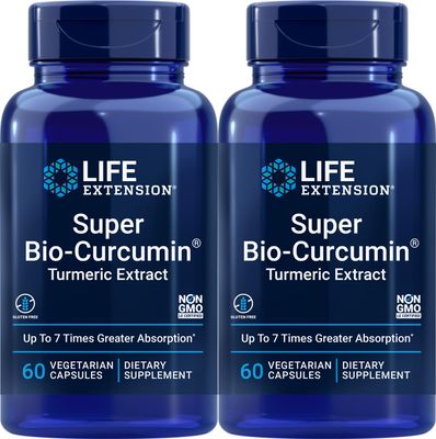 Life Extension Super Bio-Curcumin Turmeric Extract 400 mg, 60 Vegetarian Capsules Pack of 2