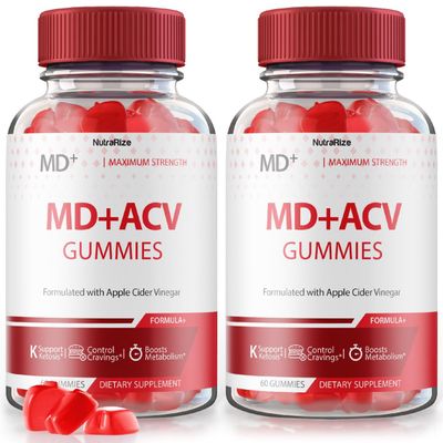 NutraRize Pack of 2 MD ACV Gummies for Advanced Weight Loss, Maximum Strength Supplement, MD Apple Cider Vinegar Reviews 120 Gummies