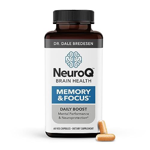 NeuroQ Memory Focus - Boosts Cognitive Performance Healthy Brain Function - Neuroprotective Formula by Dr. Dale Bredesen - Gotu Kola Ginkgo Phosphatidylserine Coffee Fruit Propolis - 60 Capsules