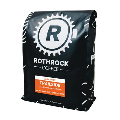 Rothrock Coffee - Trailside - Dark Roast - Whole Bean Coffee - For Espresso, Drip Brew, French Press More - Full-Bodied Smooth - Rich Chocolate Nutty Notes - 5 lb Bulk Bag
