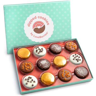 Deluxe Chocolatey Dipped Sandwich Cookies Gift Box - 12 pc