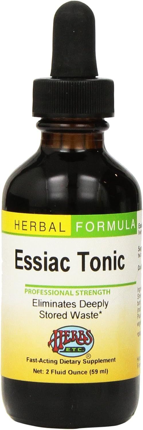 Herbs Etc. Essiac Tonic - Herbal Liquid Supplement for Digestive Immune Health - Formula Aids Liver Skin Health - Gluten-Free Vegan Liquid Supplement - 2 fl oz
