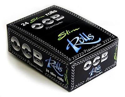 OCB Premium Rolls Slim Long Paper Rolling Paper, Black, 15 x 15 x 5 cm