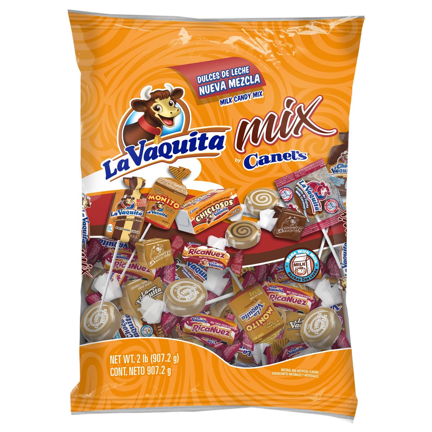 Canels La Vaquita Mix Bag - Assorted Candy Mix of Caramels, Coconut, Chocolate, and Pecan Soft and Hard Candy, 2.0 lb