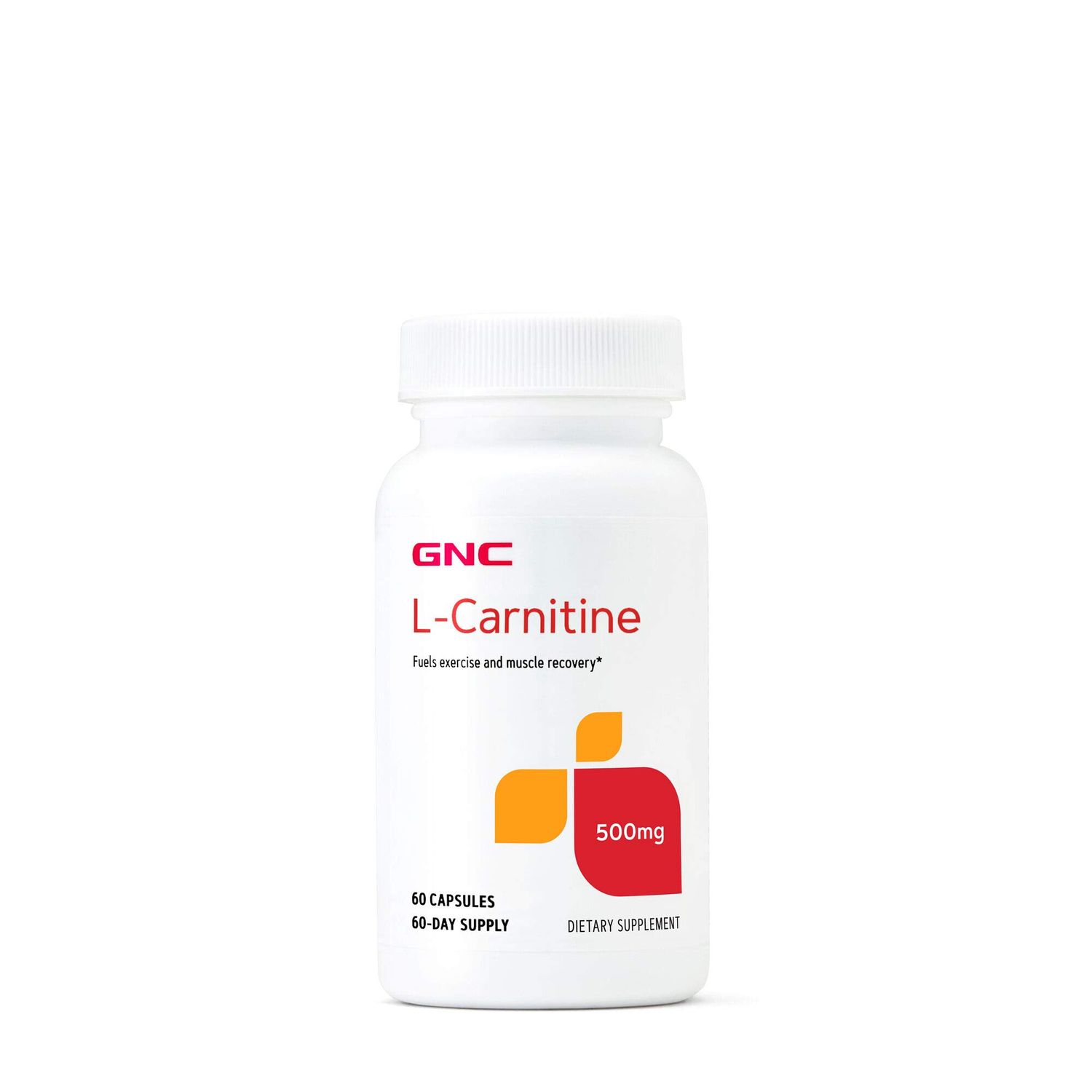 GNC L-Carnitine 500mg, 60 Capsules, Helps Metabolize Long-Chain Fatty Acids