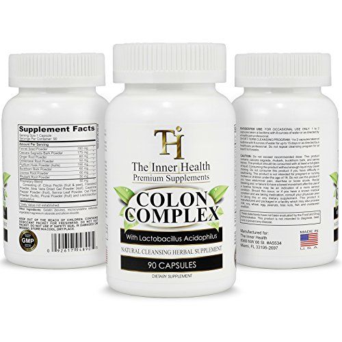 The Inner Health Colon Gut Cleanse Detox Formula - Supporting Gut Health, Purification - Containing Lactobacillus Acidophilus Probiotic, Aloe Vera, Licorice Root More