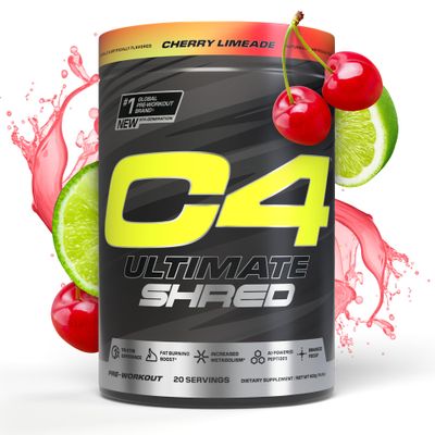 Cellucor C4 Ultimate Shred Pre Workout Powder, Metabolism Supplement with Cayenne Extract300mg CaffeineTeaCrineDynamine - Pink Lemonade, 20 Servings