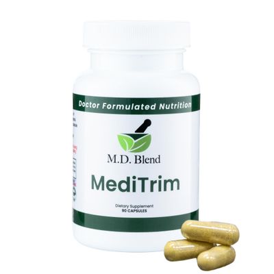 M.D. Blend M.D. MediTrim - Expert Formulated Supplement Energy, Satiety, Physique Goals - Smooth System Balance - Green Coffee Bean, Green Tea, Apple Cider Vinegar, Hibiscus - 90 Capsules