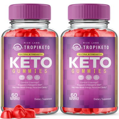 rize labs Pack of 2 TropiKeto ACV Gummies - Extra Strength Keto Gummies for Advanced Weight Loss, Keto Supplement, Tropi Keto Gummy Reviews 120 Gummies