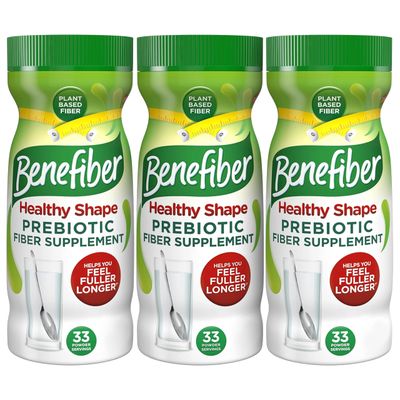 Benefiber Healthy Shape Prebiotic Fiber Supplement Powder for Digestive Health, Daily Fiber Powder - 33 Servings 8.7 Ounces Pack of 3