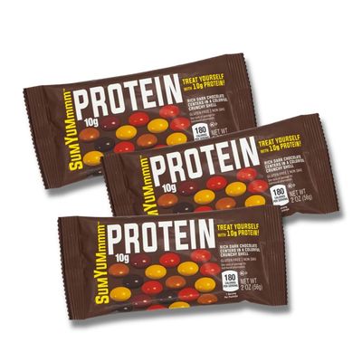 Protein Candy Gift - 10 Grams of Protein Each - By Lyzas Sweets Treats Pack of 3, Dark Chocolate
