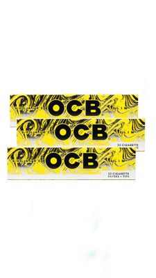OCB Solaire Slim Size 110mm Rolling Papers with Tips 3 Pack