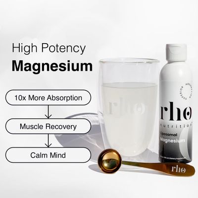 Rho Nutrition Liposomal Magnesium - High Absorption Liquid Magnesium Bisglycinate Vitamin Supplement - Supports Muscle Recovery, Relaxation, Memory Cognitive Function for Men Women