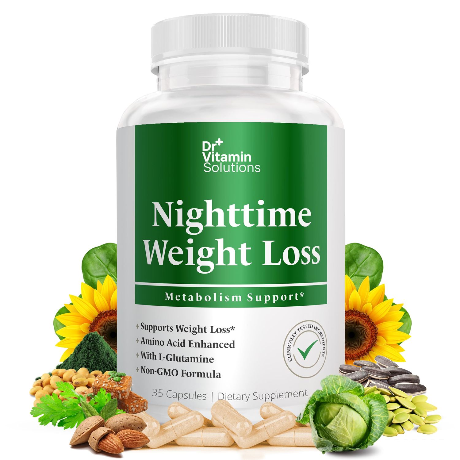 DR. Vitamin Nighttime Fat Burner Supplements - Appetite Suppressants for Weight Loss - Night-Time Fat Burner for Women and Men Supporting Sleep Relaxation - Metabolism Booster Weight Loss Pills - 35
