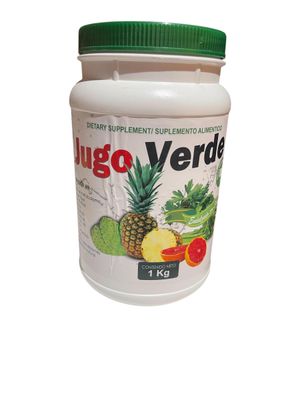 Hugo Verde Dietary Supplement, Pineapple, Celery, Nopal, Parsley, Grapefruit, Lemon, Sweetened with Stevia, 1 kg 2.2lbs
