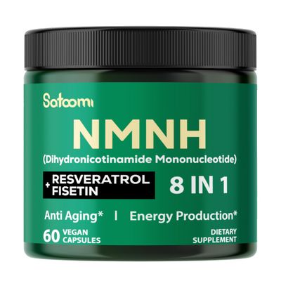 Satoomi 8in1 NMNH - NMN Supplement Alternative - NAD Supplement to Support NAD Levels Added Fisetin, Resveratrol, Quercetin, Turmeric, Berberine, Vitamin D3 C - 60 Count for 30 Days