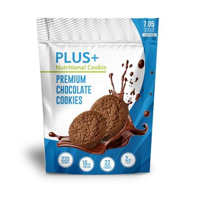 Plus Nutritional Premium Chocolate Cookies 10g Protein, 24 Vitamins Minerals, 220 Calories 2g Fiber Alternative to Senior Protein and Nutrition Drink Guilt-Free Healthy Snack 24 Servings