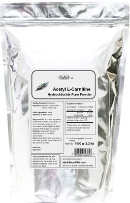 NuSci ALC Acetyl L-Carnitine HCl Powder 1000g 1.0Kg, 2.2 LB Pure Form