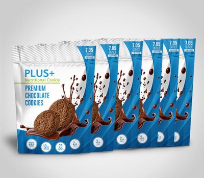 Plus Nutritional Premium Chocolate Cookies 10g Protein, 24 Vitamins Minerals, 220 Calories 2g Fiber Alternative to Senior Protein and Nutrition Drink Guilt-Free Healthy Snack 24 Servings