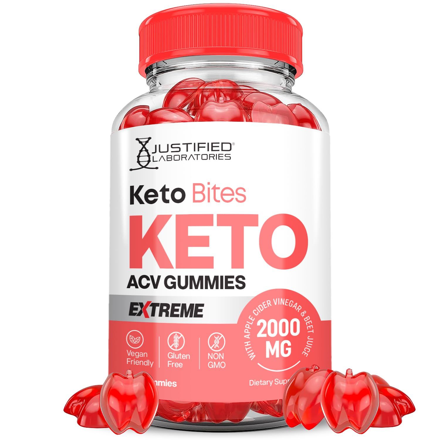 Keto Bits Keto ACV Gummies Extreme 2000MG Keto Bites Keto Gummies Apple Cider Vinegar Formulated with Pomegranate Beet Juice Powder B12 Vegan Non GMO 60 Gummys