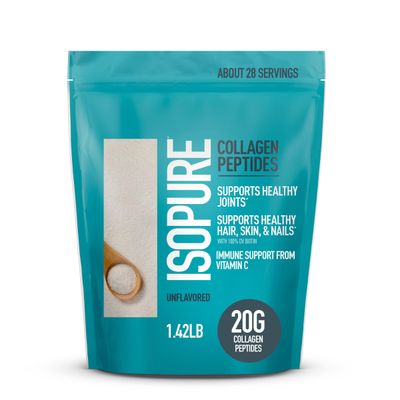 Isopure Collagen Peptides Powder, Lactose Free, Gluten Free, with Vitamin C, Unflavored, 20g Collagen Peptides Per Serving, 1.42 Lb, 28 Servings