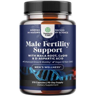 Pre Conception Male Fertility Supplement - Semen Volume Booster with CoQ10, Maca Root, Methyl Folate D-Aspartic Acid - Mens Fertility Supplement for Sperm Motility - Conception for Him, 90 Days